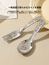 316ステンレススプーン 子供用 家庭用 可愛い ショートハンドル ベビースプーン フォーク 