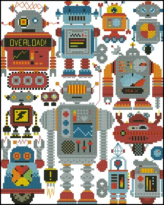 子供向けアニメデザイン刺繍キット ロボットモチーフでリビングを手作り