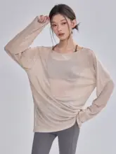 快適な着心地のヨガロングスリーブTシャツ【オーバーサイズ・軽やか・女性用・夏用】