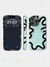 シンプルなバイカラーラインデザインのスマホケース【iPhone・Android対応・マット仕上げ・ソフトタイプ】