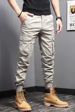 春秋用 カジュアルなメンズ機能性カーゴパンツ【スリムフィット・束脚デザイン】（セットアップ対応）