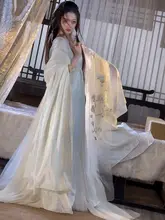 美しい古風デザインの女性用漢服ワンピース【大袖・仙侠風・上品】