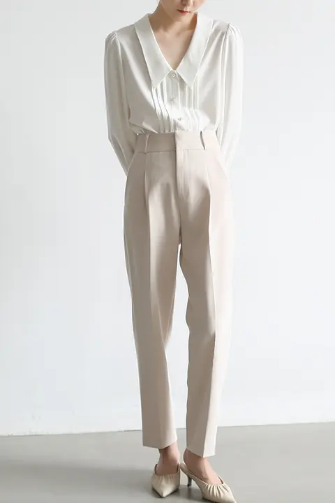 LIMONN ハイウエスト ワイドパンツ【ストレート・フィット・秋冬用】