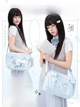斜め掛けサテン仕立てのJK制服風バッグ【デザイン性・通勤・通学用】