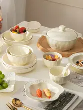 陶製 プレートとボウルのセット【クリエイティブデザイン・家用・朝食用・深皿】