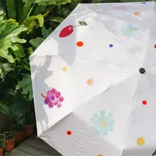 フルーツドッグ柄 ブラックコーティング折りたたみ傘【紫外線防止・晴雨兼用】