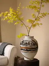 掬涵 陶器フラワーベース【侘寂風・インテリア用・高級感】