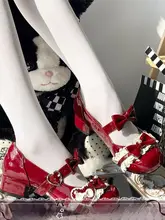 スイートカラーのロリータ風バタフライリボンシューズ【丸型トゥ・女性用】
