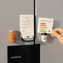 レトロタイプライタークリップ アメリカンコーヒーカップ マグネット付き冷蔵庫用 フォトウォールデコレーション【穴あけ不要】