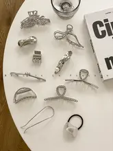 バンスクリップ シルバー シンプル クール 上品 おしゃれ ヘアアレンジ デイリー