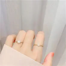 ミニパールチェーンリング【極細・シンプルデザイン・個性的】