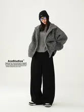 スウェットパンツ レディース ワイドパンツ ハイウエスト 着痩せ ストレッチ ドレープ 厚手 アメカジ ヴィンテージ カジュアル 「AceStudios」