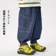 デニム カーゴ ジョガーパンツ キッズ ボーイズ ガールズ 無地 ルーズ 着回し 春 秋