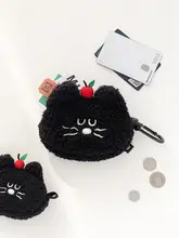 かわいい猫デザインの毛糸ぽんぽん財布【立体構造・小物収納・ストラップ付き】