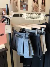 高腰プリーツミニスカート【女性用・Aライン・軽やかでスタイルアップ】（セットアップ対応）