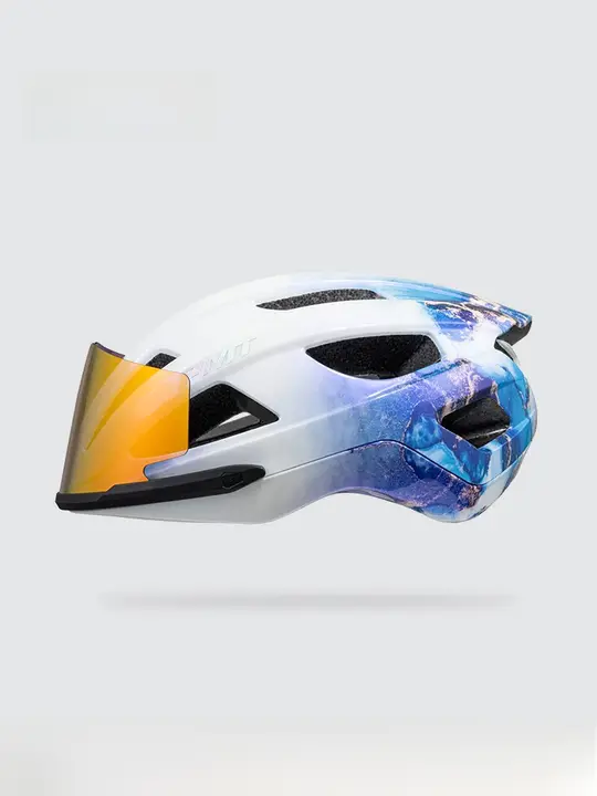 軽量で安全な自転車用ヘルメット【一体成型・防摔・マグネット式レンズ】
