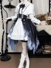 ロリータ風 ノースリーブドレス【不規則なカット・幻想的なデザイン】（セットアップ対応）
