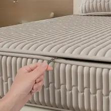 マットレスカバー ボックスシーツ 綿100% ファスナー付き 全面カバー ずれ防止 汚れ防止 マットレス保護