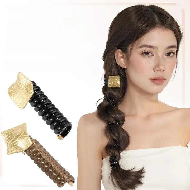 高弾力編み髪ゴム【夏用・ツイストデザイン・ヘアアレンジ用】
