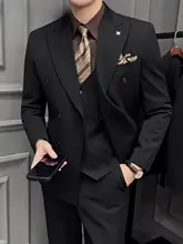 ダブルブレストスーツ【男性用・クラシックデザイン・ビジネスカジュアル・タキシード風】（セットアップ対応）