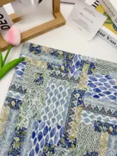 復古風パッチワーク 花柄綿布【デジタル印刷・手作りブックカバー】（セットアップ対応）