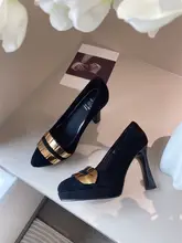 防水台付きハイヒールパンプス【本革・カラーブロックデザイン・女性用】