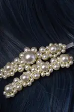 パール付きヘアクリップ【レトロエレガント・前髪用】