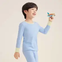 極上の柔らかさのコットン製子供用抗菌保温インナー【長袖・パンツ・秋冬用】（セットアップ対応）