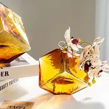 フラワーベース ガラス 透明 生け花 上品 変形 リビング ダイニング テーブル インテリア オブジェ