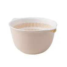 便利な二層水切りバスケット【プラスチック製・キッチン用・洗面器としても使用可】