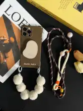 ユニセックス シンプルなグレー革製スマートフォンケース【調節可能なストラップ付き・Apple iPhone 15 Pro Max／14 Pro Max対応】