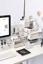 収納ラック オフィス/家庭用 デスク/パソコン 高さ調整構造/書類ラック/マルチ機能