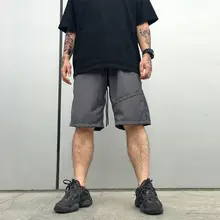 テーラードショーツ メンズ ウエストチェーン付き ストレート バギー ヴィンテージ ストリート 「gallery dept」