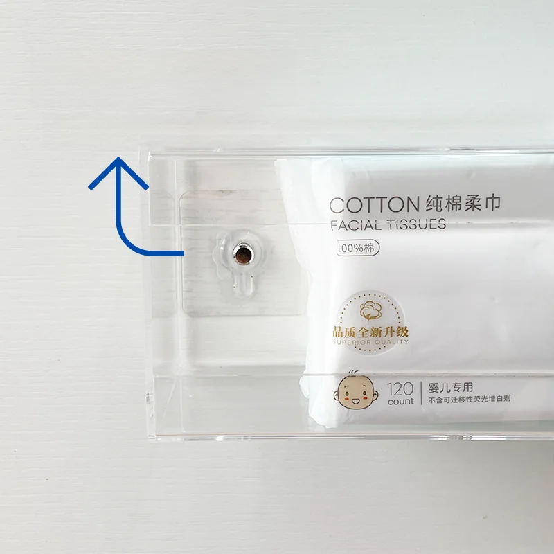 赤ちゃん用壁掛けティッシュボックス：穴あけ不要でシンプルに家庭に設置可能