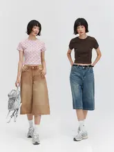 ODonedu 黒のドット印刷ストレッチショートTシャツ【女性用・夏・フィット・半袖】