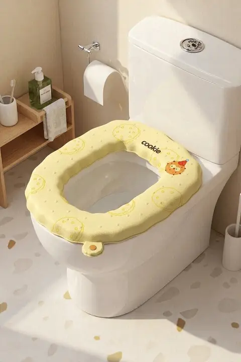 防水トイレ用シート【厚手・バンド付き・ビスケット柄】