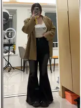 ブラックストレッチブーツカットデニムパンツ【春用・スリムフィット・レディース】