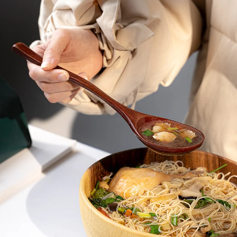 楠木製の長柄スプーンと箸【持ち運びに便利・ランチ用・木製食器】（セットアップ対応）