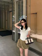 チューリップスカートパンツ レディース プリーツ タックデザイン ハイウエスト ショート カジュアル きれいめ 着痩せ 秋