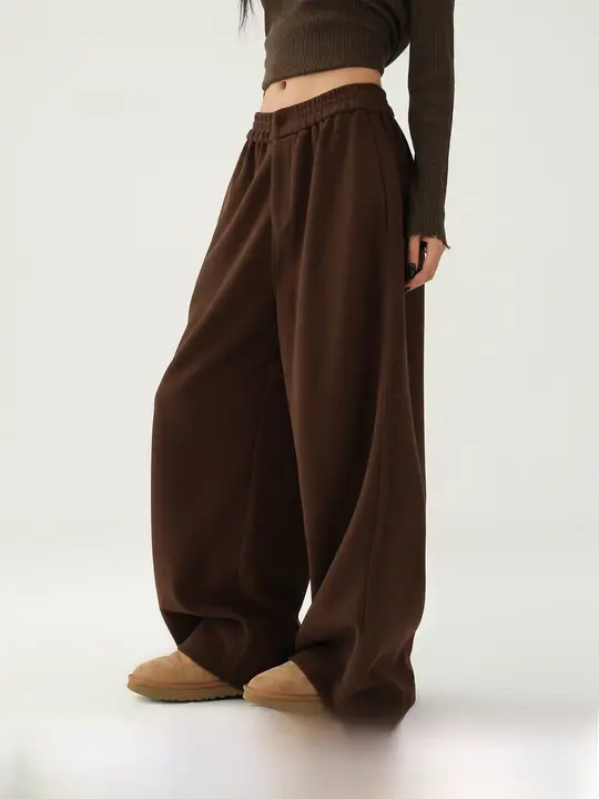 スウェットパンツ レディース ワイドパンツ ハイウエスト 着痩せ ストレッチ ドレープ 厚手 アメカジ ヴィンテージ カジュアル 「AceStudios」