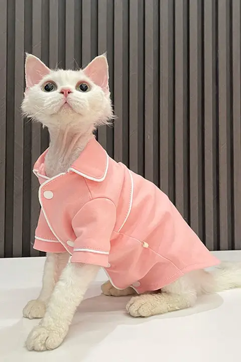 軽やかで快適なコットンパジャマ【春用・スフィンクス猫専用】