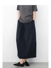 極簡デザインの晒し布 半身スカート【通勤向け・エレガントな中長丈】