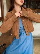 GULAG良品 オリジナル カジュアルヴィンテージデニムジャケット【女性用・フリンジ仕上げ・ルーズフィット】