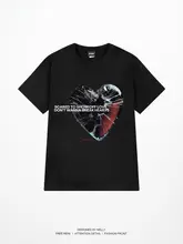 夏のトレンド！ユニセックス Tシャツ【ハートプリント・ルーズフィット・柔らかな生地】