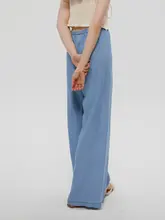 極上の柔らかさの天絲デニムワイドパンツ【ゆったりシルエット・秋用】