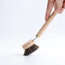 oakliving 天然ジュート製鍋ブラシ【交換可能なヘッド・キッチン用・非粘着】