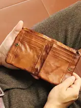 本革製 縦型ショート財布【手作り・牛革・レトロデザイン・男女兼用】