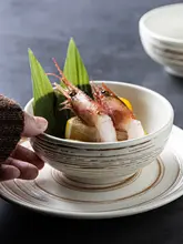 和風レトロ陶器製ご飯茶碗【家庭用・スープボウル・朝食用・小粥碗】（セットアップ対応）