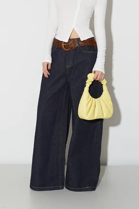 April20th ダークデニムパンツ レディース【春秋用・ストレート・ルーズ・ワイドレッグ・ロングパンツ】