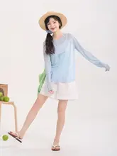 星空デザインの天絲製UVカット長袖Tシャツ【薄手・夏用】